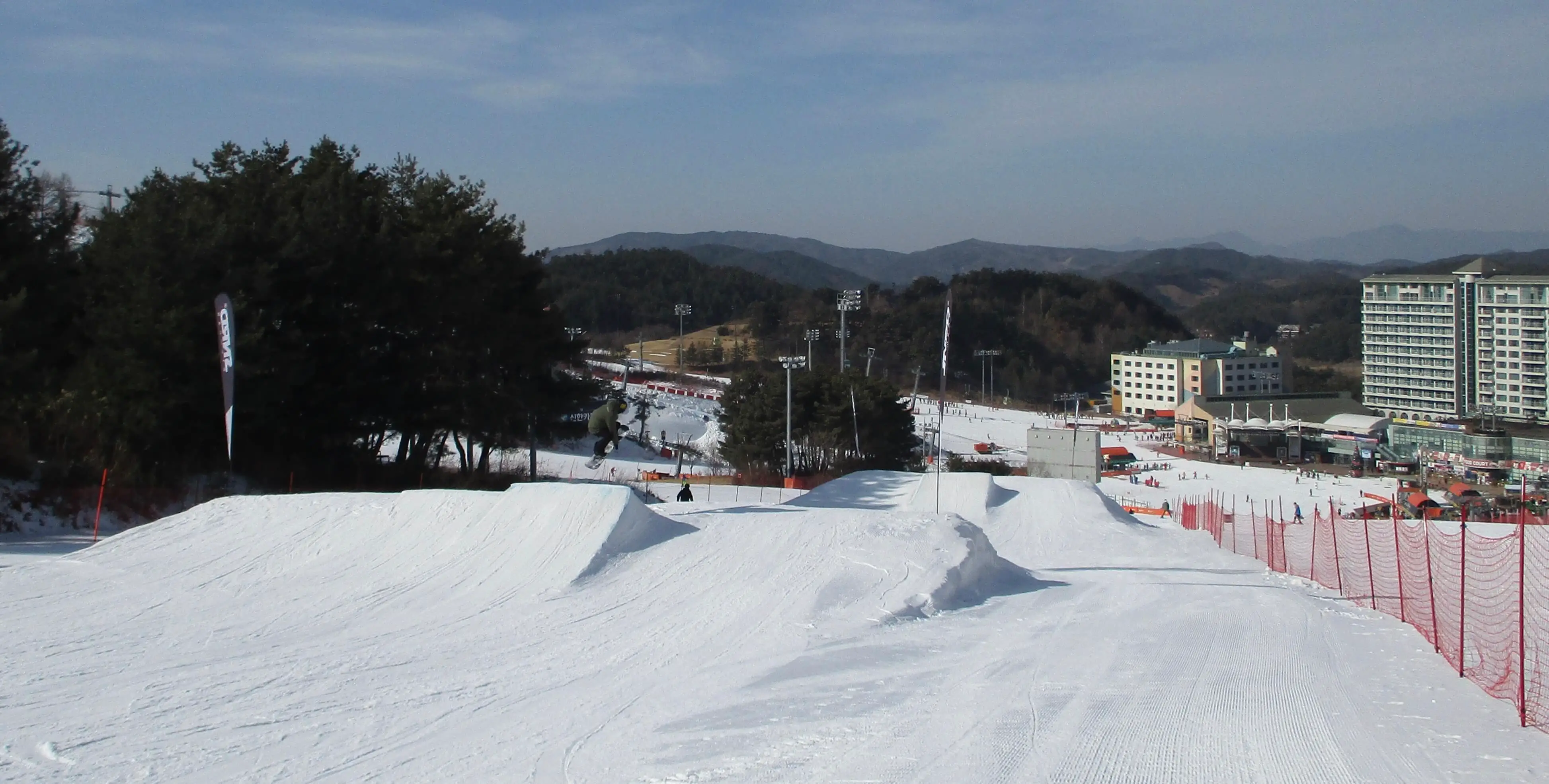 Snowboard jumps at Welli Hilli Park, Korea